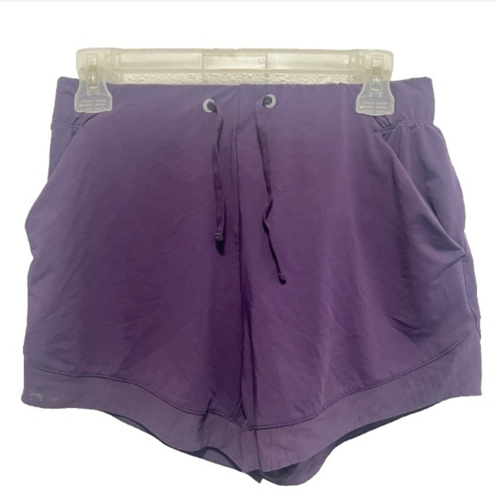 Avia Womens Purple Athletic Running Shorts XS 0-2 Drawstring Pockets Gym Workout